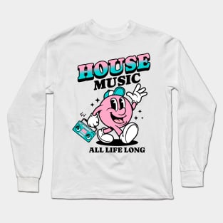 HOUSE  - Retro Mascot All Life Long (black/pink) Long Sleeve T-Shirt